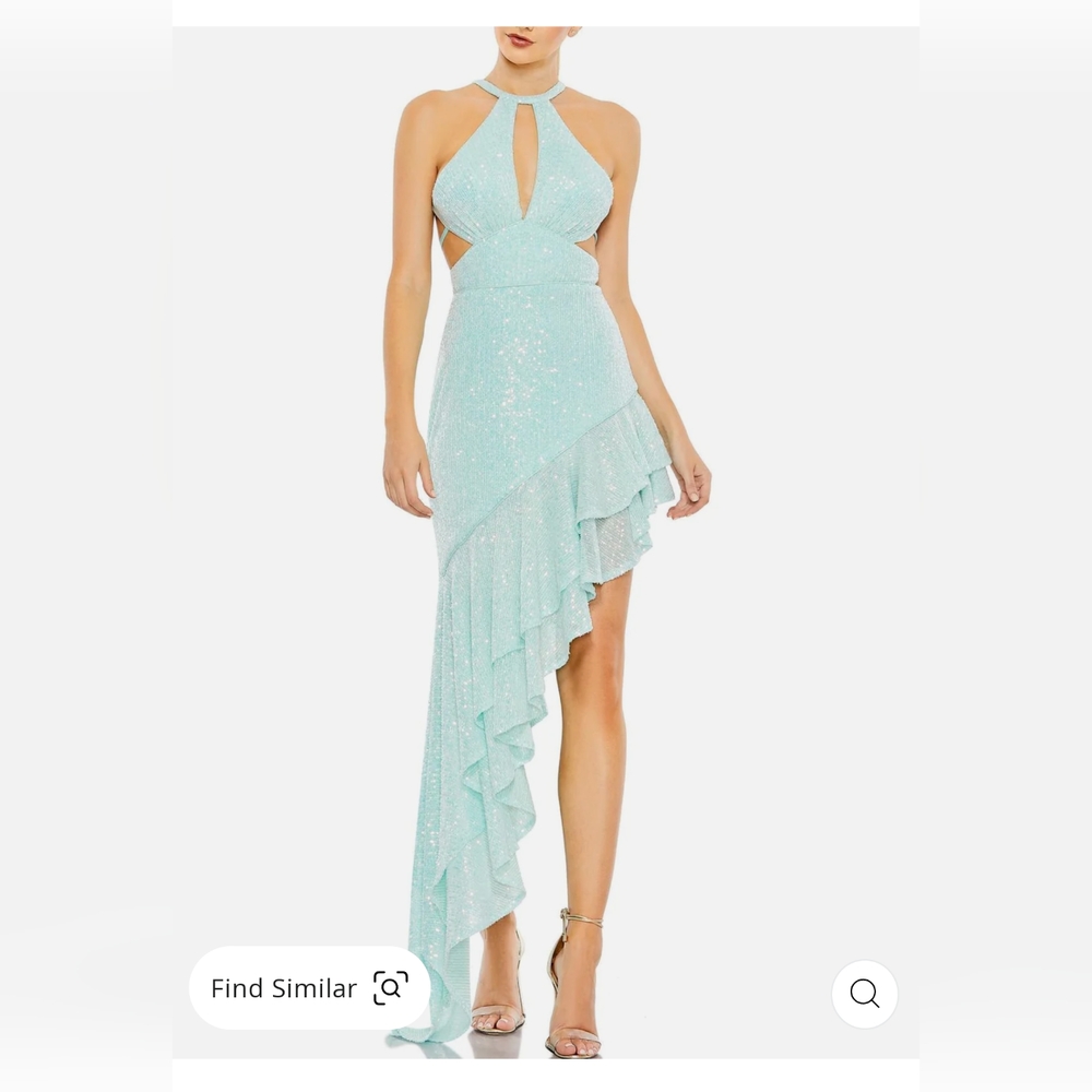 Mac duggal sequin maxi gown Dreamy Green Teal Prom Dress Cocktail Wedding Bridal